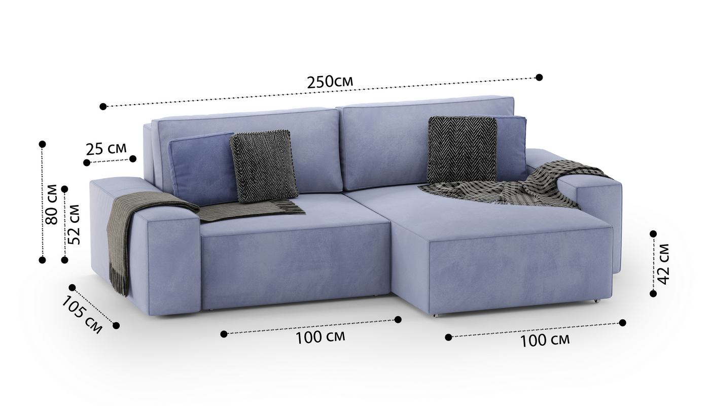 Диван модульный двухместный с оттоманкой velutto 049